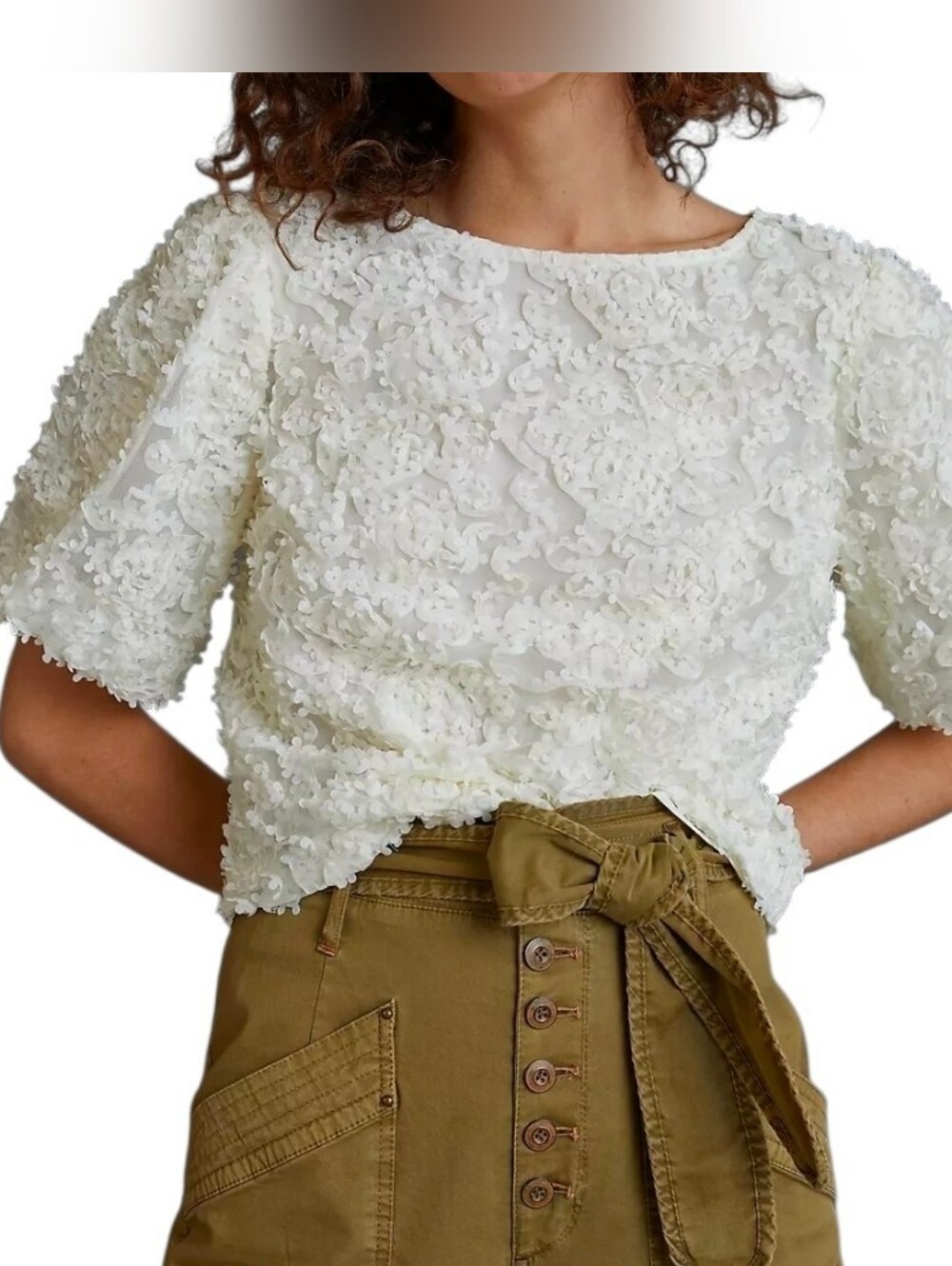 Anthropologie Maeve Presley Applique Blouse Size Small - Picture 16 of 16